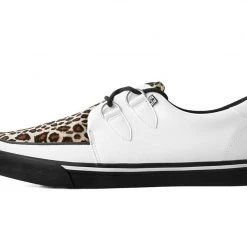 A9874 Women White TUKskin™ & Leopard D-Ring VLK Sneaker