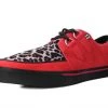 A9875 Red Faux Suede Leopard Fur 2-Ring VLK Sneaker
