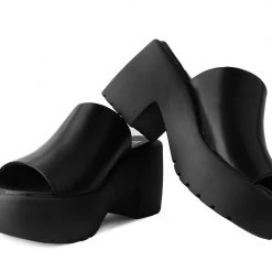 A9878L Black Bubble Mule Heel Women