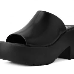 A9878L Black Bubble Mule Heel Women