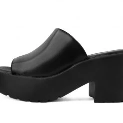 A9878L Black Bubble Mule Heel Women