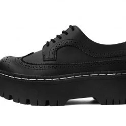 A9884 Black Double Decker Brogue Women