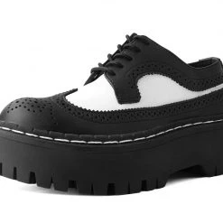 A9885 Black & White Double Decker Brogue
