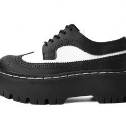 A9885 Black & White Double Decker Brogue