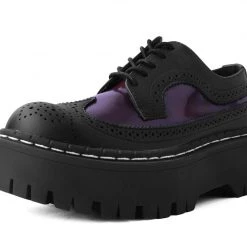 A9886 Black & Burgundy Double Decker Brogue Women