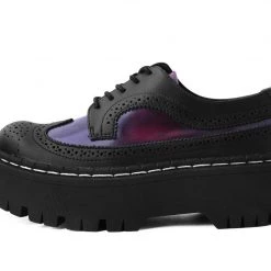 A9886 Black & Burgundy Double Decker Brogue Women