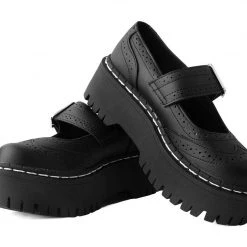 A9887L Black Double Decker Mary Jane Women
