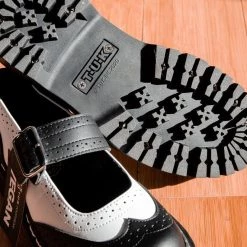 A9888L Women Black & White Double Decker Mary Jane