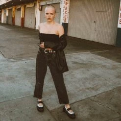 A9888L Women Black & White Double Decker Mary Jane