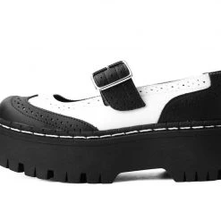 A9888L Women Black & White Double Decker Mary Jane