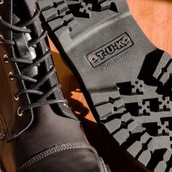 A9890 Women Black 7-Eye Double Decker Boot