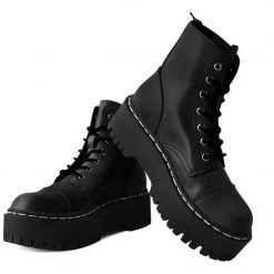 A9890 Women Black 7-Eye Double Decker Boot