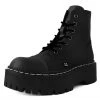 A9890 Women Black 7-Eye Double Decker Boot