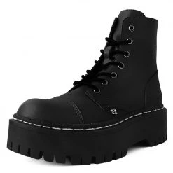 A9890 Women Black 7-Eye Double Decker Boot