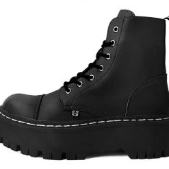 A9890 Women Black 7-Eye Double Decker Boot