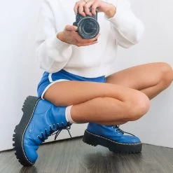 A9891 Electric Blue Double Decker Boot Women