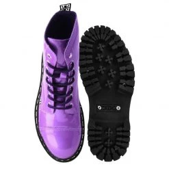 A9897 Purple Metallic 7-Eye Double Decker Boot Women