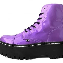 A9897 Purple Metallic 7-Eye Double Decker Boot Women