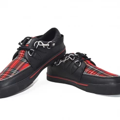 A9924 Women Black TUKskin™ & Red Tartan VLK Sneaker