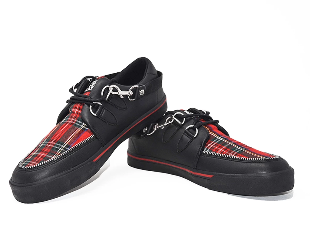 A9924 Women Black TUKskin™ & Red Tartan VLK Sneaker
