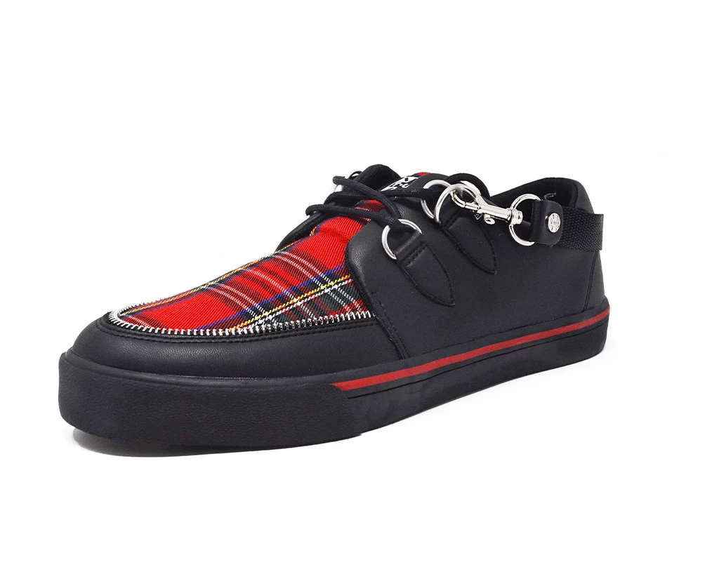A9924 Women Black TUKskin™ & Red Tartan VLK Sneaker