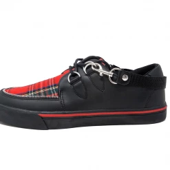 A9924 Women Black TUKskin™ & Red Tartan VLK Sneaker