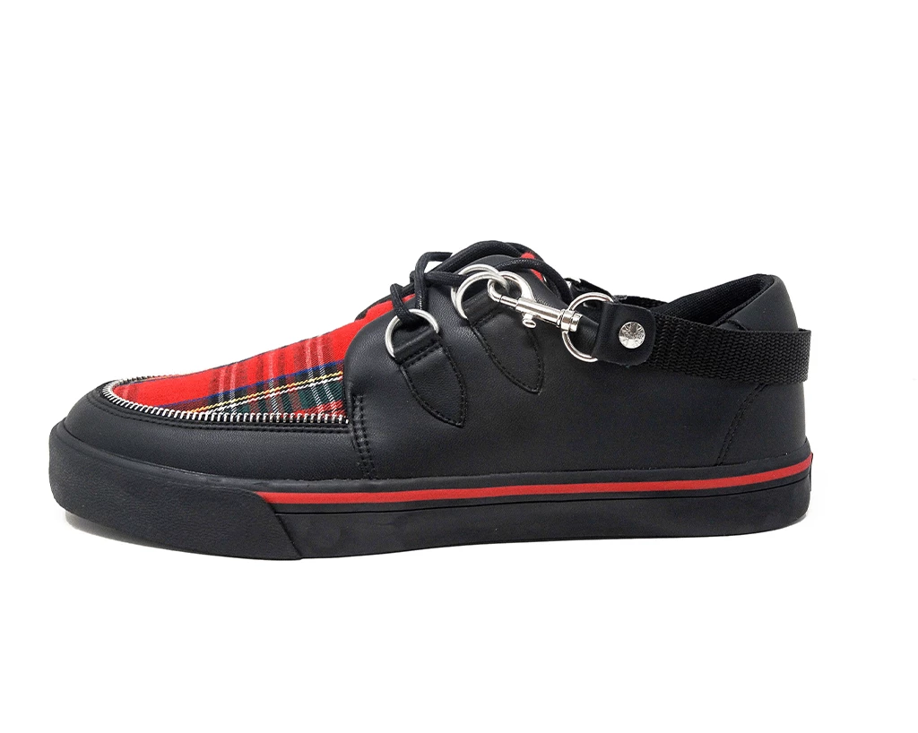 A9924 Women Black TUKskin™ & Red Tartan VLK Sneaker