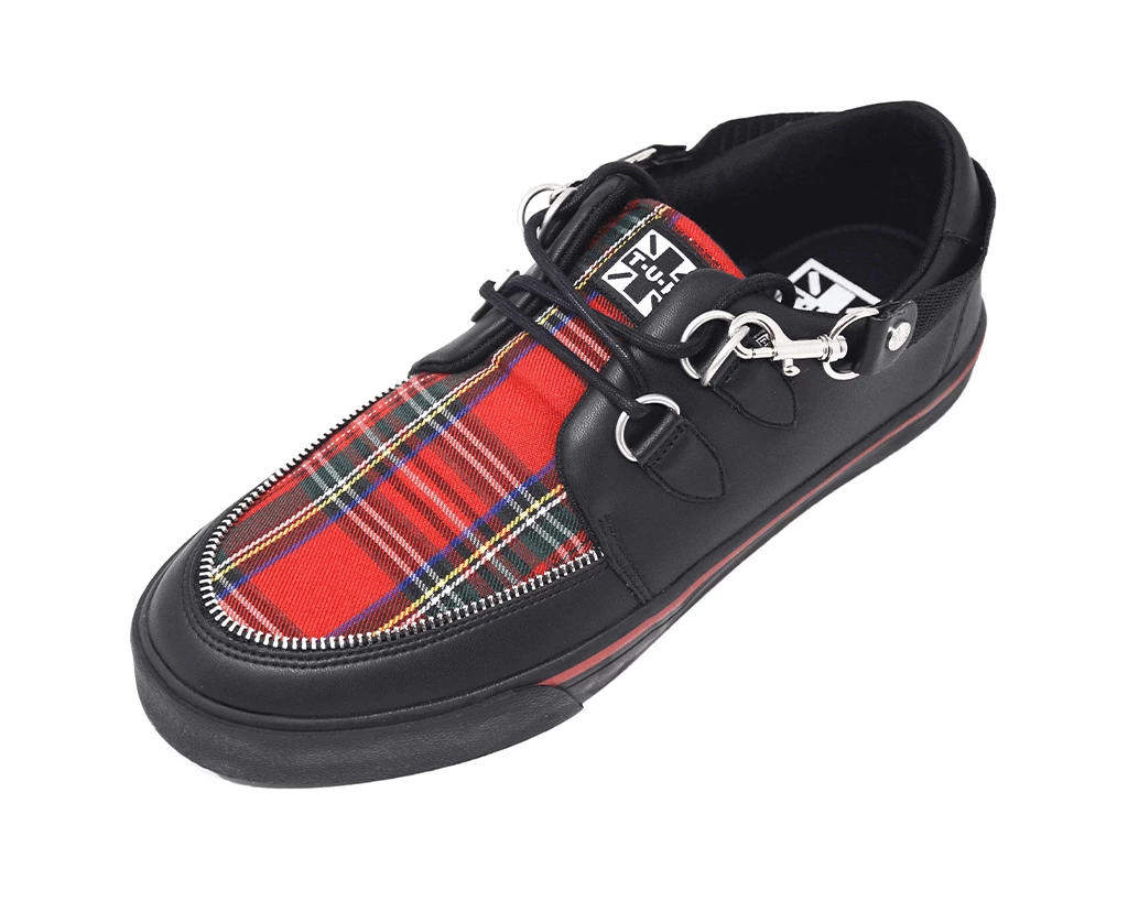 A9924 Women Black TUKskin™ & Red Tartan VLK Sneaker
