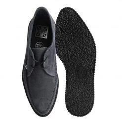 A9932 Grey Suede X-Stitch Pointed Creeper