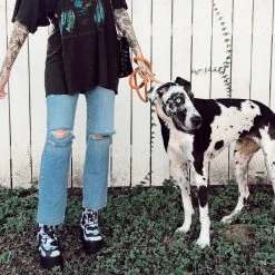 A9935L Black & White Cow Print Nosebleed Boot