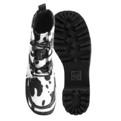 A9935L Black & White Cow Print Nosebleed Boot