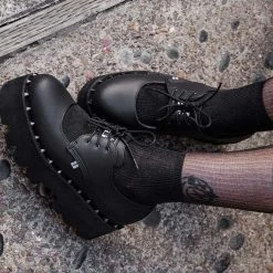 A9936 Women Black TUKskin™ Open Top Dino Lug