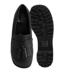 A9938L Back In Stock Black TUKskin™ Fringe Loafer Platform