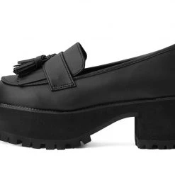 A9938L Back In Stock Black TUKskin™ Fringe Loafer Platform