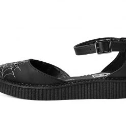 A9944L Black Pointed Spiderweb Glow Sandal Women