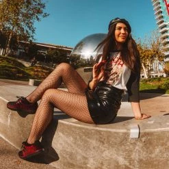 A9947 Black & Burgundy Leopard Hair VLK Sneaker Women