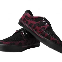 A9947 Black & Burgundy Leopard Hair VLK Sneaker Women