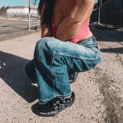 A9948 Black & Grey Leopard Hair VLK Sneaker