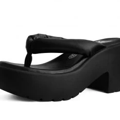A9960L Women Black Strappy Bubble Heel