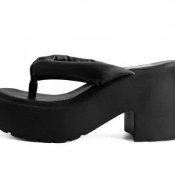 A9960L Women Black Strappy Bubble Heel