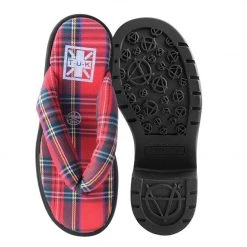 A9961L Red Tartan Strappy Bubble Heel Women