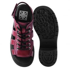 A9963L Red Lace Up Bubble Heel Women