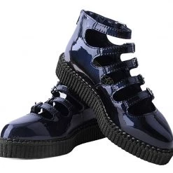 A9968L Black Metallic Sparkle Multi-Strap Mary Jane Women