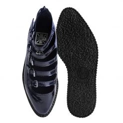 A9968L Black Metallic Sparkle Multi-Strap Mary Jane Women