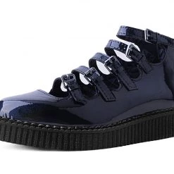 A9968L Black Metallic Sparkle Multi-Strap Mary Jane Women