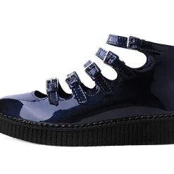 A9968L Black Metallic Sparkle Multi-Strap Mary Jane Women