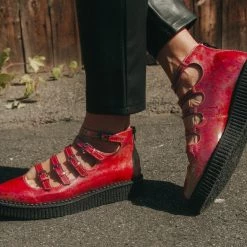 A9970L Red Oil Slick Multi-Strap Mary Jane Women