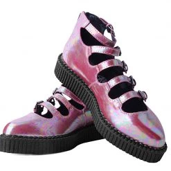 A9970L Red Oil Slick Multi-Strap Mary Jane Women