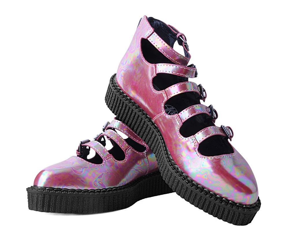 A9970L Red Oil Slick Multi-Strap Mary Jane Women