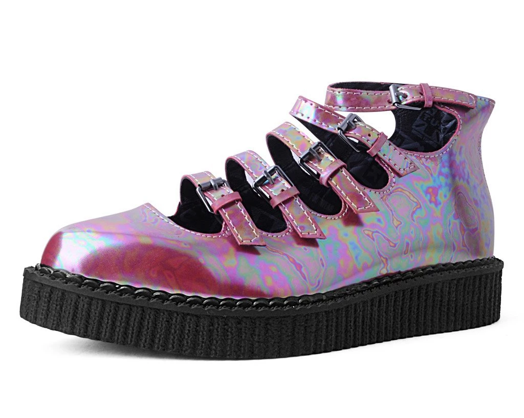 A9970L Red Oil Slick Multi-Strap Mary Jane Women